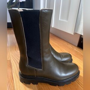Banana Republic Hudson Tall Leather Green Olive Boot US 9